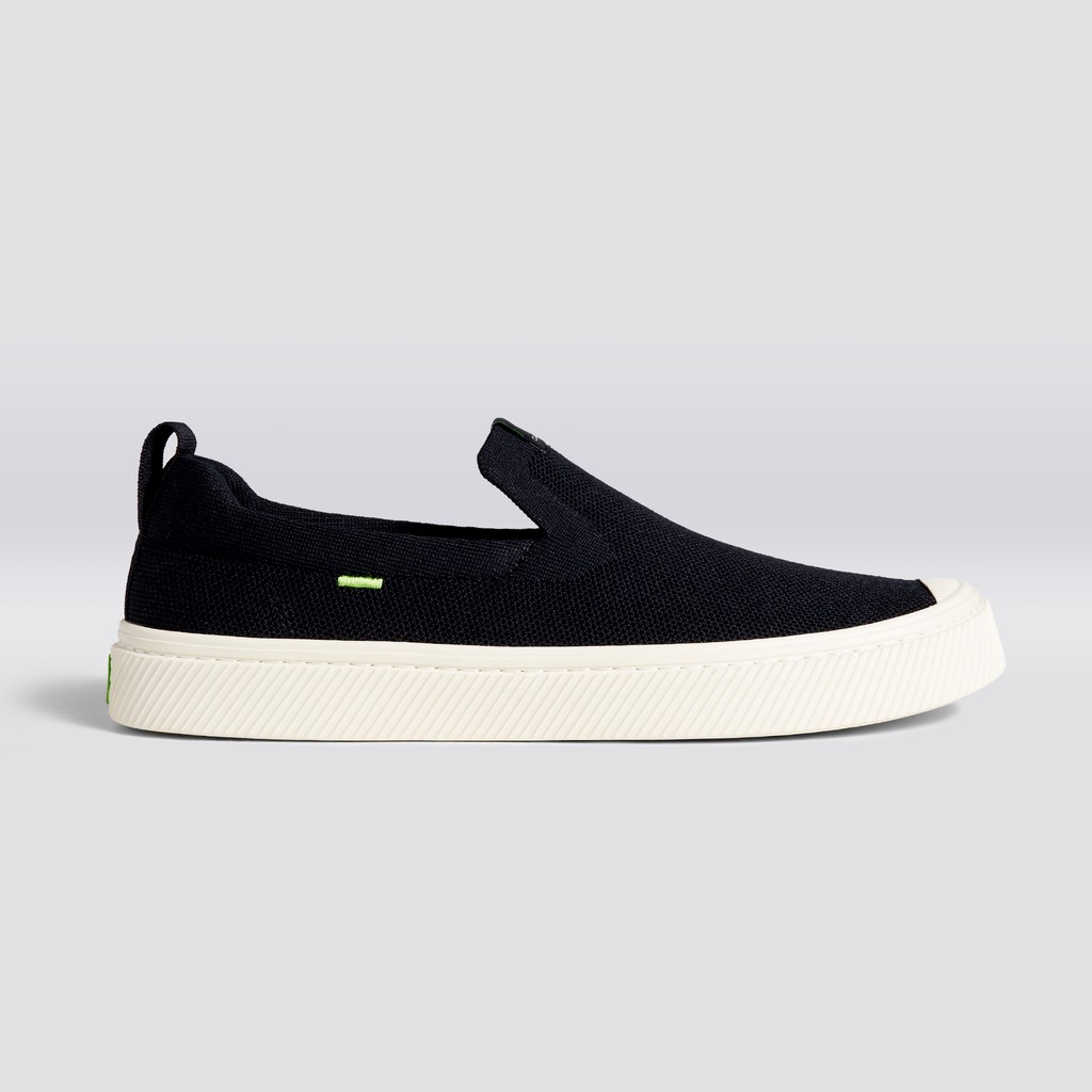 IBI Slip-On Cariuma Low Top Bamboo Weave Knit Vegan Noir Homme | WYV-0946955